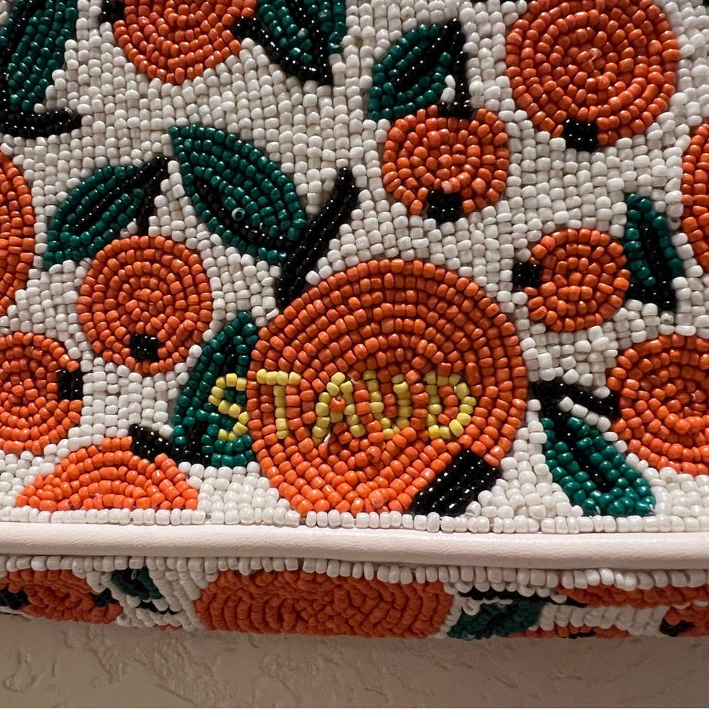 NWT STAUD Tommy Beaded Shoulder Bag Oranges Limited Edition - Picture 13 of 14